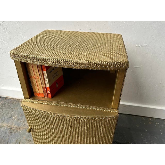Vintage Two‑Tier Bedside Table in Woven Rattan, 1960s For Sale - Image 4 of 7