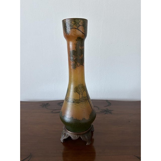 Large Art Nouveau Scenic Glass Vases by François-Théodore Legras, 1890s, Set of 2 For Sale - Image 5 of 18