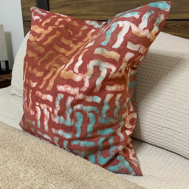 Handmade Adire (Tie-Dye) Decorative Throw Pillow Cover For Sale - Image 9 of 12