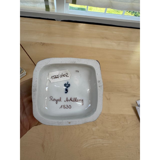 Sitzendorf German Porcelain Figure Royal Artillery 1830 For Sale - Image 4 of 4