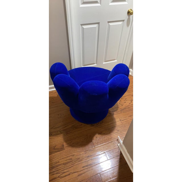 Vintage Velvet Blue Hand Chair Chairish