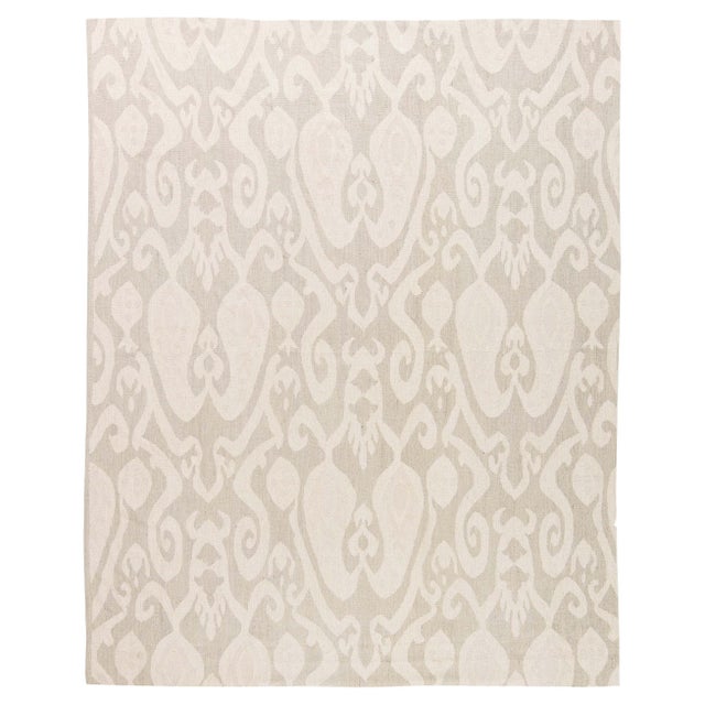 Contemporary Light Grey Handmade Wool Kilim Rug by Doris Leslie Blau For Sale