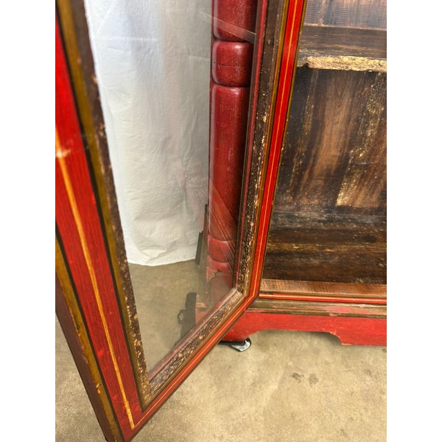 Vintage Hand-Painted Rajasthani Display Cabinet – Slim 12" Depth For Sale - Image 10 of 12