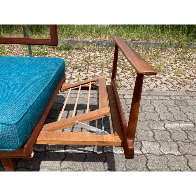 Blue Mid-Century Modern Daybed in Teak by Wilhelm Knoll, 1960s For Sale - Image 8 of 17