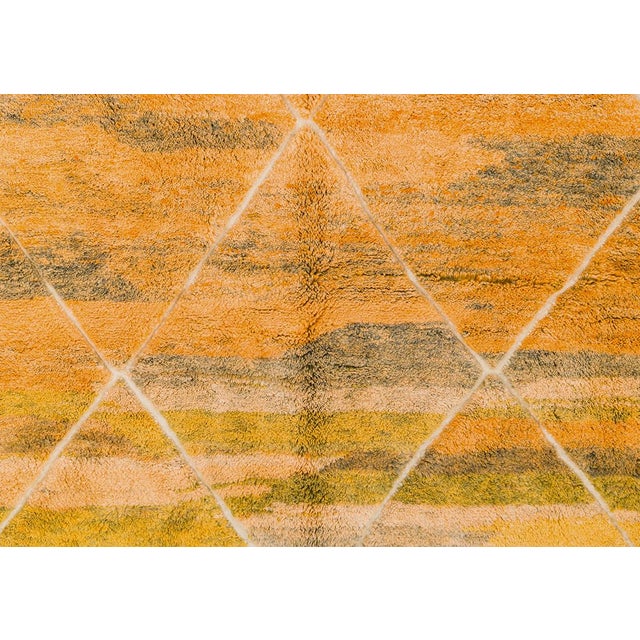 2020s Hand-Knotted Moroccan Wool Rug | 9'7" X 7'1" | One of a Kind For Sale - Image 5 of 9