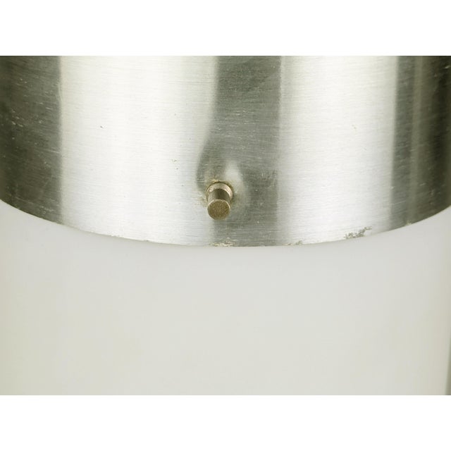 Cylindrical Opaline Glass and Black Metal Flush Mount by Bruno Gatta for Stilnovo, 1950s For Sale - Image 13 of 14