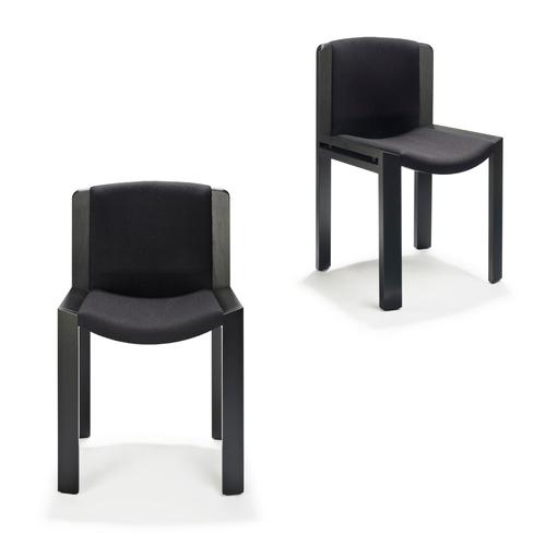 Model 300 Chairs in Wood and Kvadrat Fabric by Joe Colombo, Set of 4 For Sale - Image 3 of 13