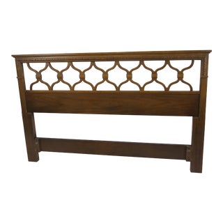 Vintage Drexel Walnut Wood Headboard For Sale