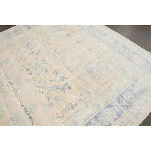 Blue Early 20th Century Beautiful Persian Yazd Room Rug - 8'9" x 11'8" For Sale - Image 8 of 10