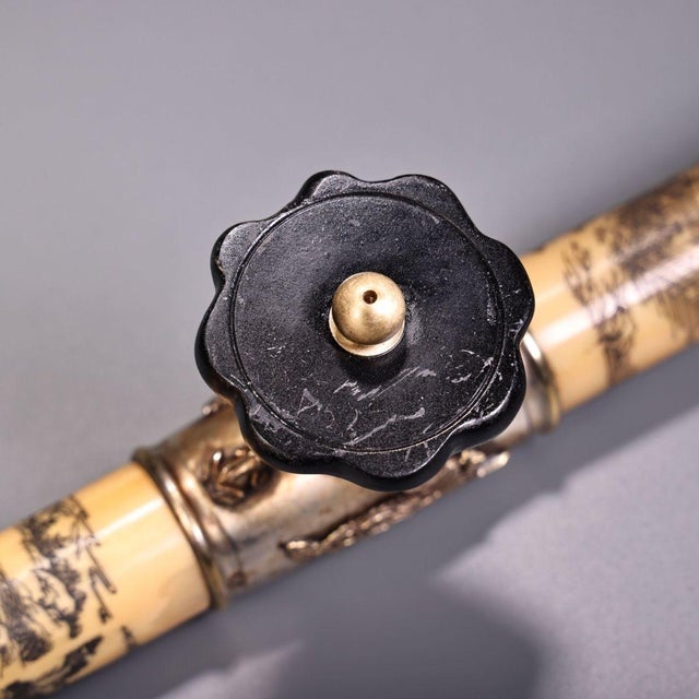 Late 19th Century Carved Bone Opium Pipe With Silver Mounts, 640g For Sale - Image 9 of 10