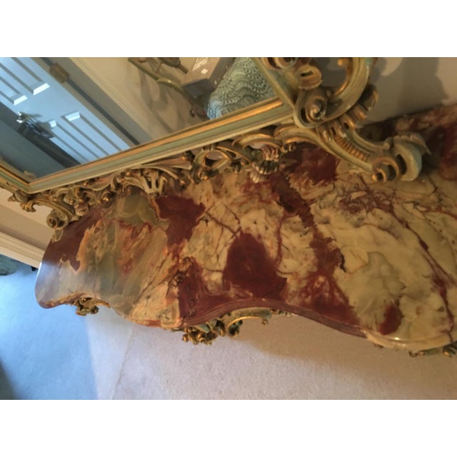 Glass Italian Venetian Baroque Mirror and Console Table - 2 Pieces For Sale - Image 7 of 11