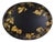 Antique 19th Century Paper Mache Oval Tray - Black Lacquer With Hand Painted Gold Gilt Ivy Design For Sale