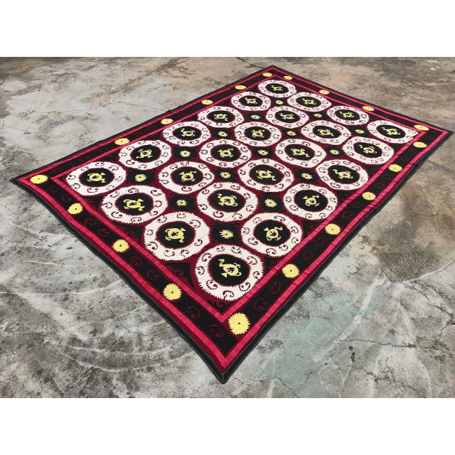 Black & White Suzani Bedspread For Sale In Los Angeles - Image 6 of 6