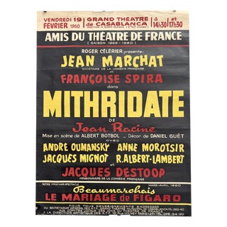 Mithridates Les Amis Du Theatre De France Poster, 1960 For Sale