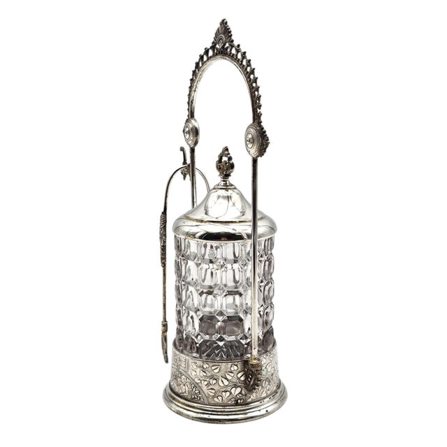 1888 Meriden Quadruple Plate Figural Aesthetic Movement Pickle Castor With Japonisme Detail For Sale - Image 4 of 18