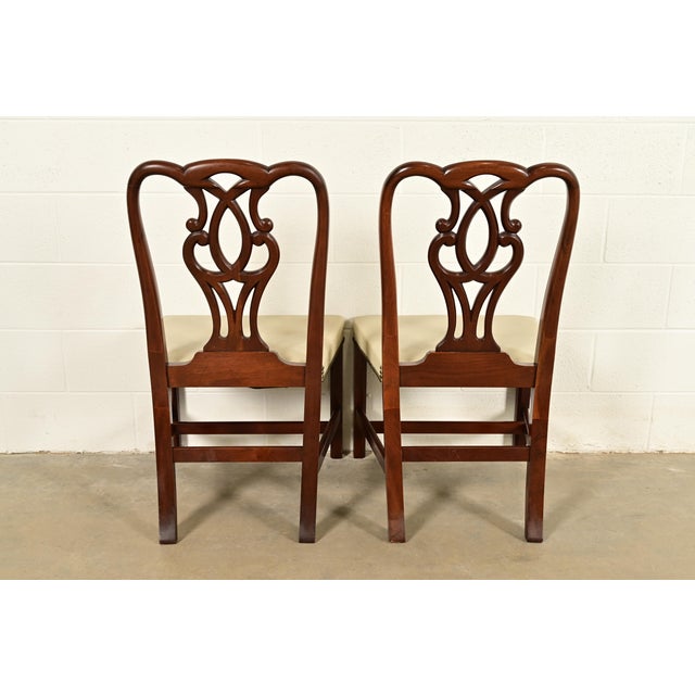 Baker Furniture Georgian Carved Mahogany Dining Chairs, Set of Six For Sale - Image 12 of 13