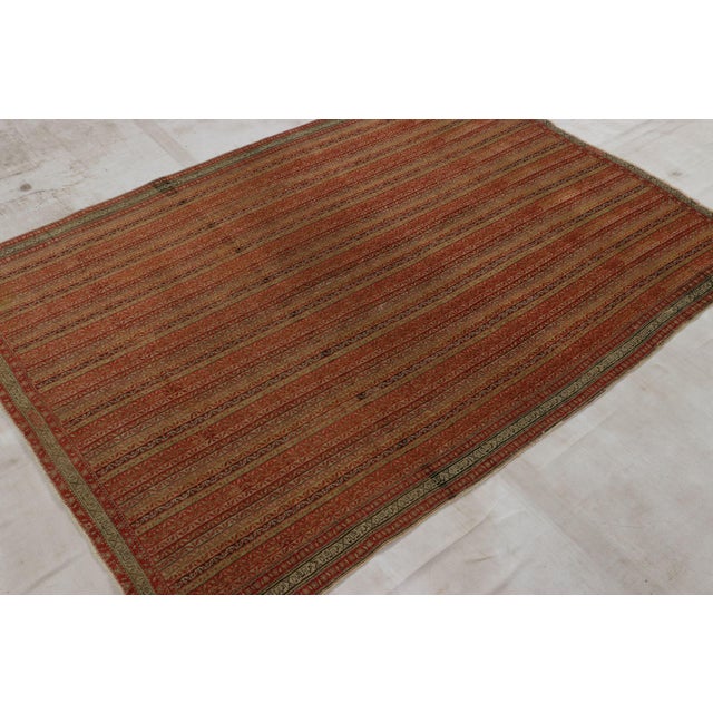 Traditional Antique Senneh Persian Rug in Red and Gold Moharamati Design - Rug & Kilim For Sale - Image 3 of 8