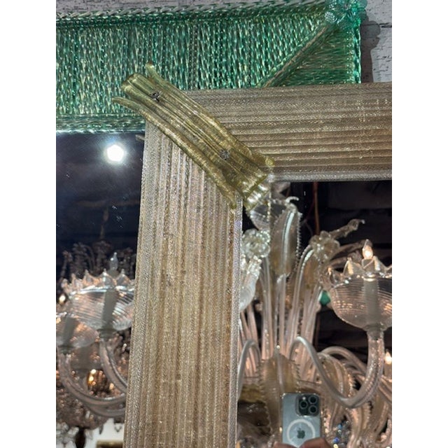 Modern Modern Light Gold Murano Twist Glass Mirror For Sale - Image 3 of 8