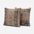 This 24'' x 24'' pillow cover set was made from authentic Turkish rug pieces — faded indigo and salmon stripes on pale...