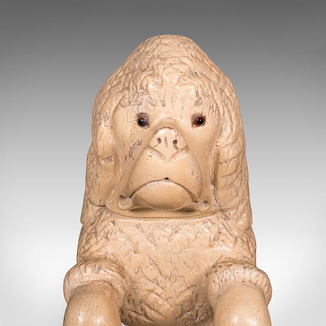 Antique Poodle Tobacco Jar, English, Fruitwood, Dog, Treen, Figural, Edwardian For Sale - Image 9 of 12