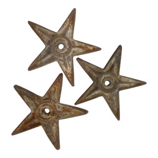 3 Architectural Antique Cast Iron Building Stars For Sale