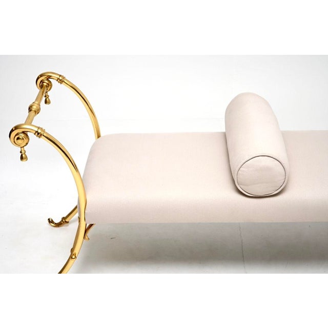 Metal Vintage French Brass Bench, 1970s For Sale - Image 7 of 10