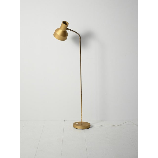 Scandinavian Floor Lamp in Brass and Chromed Metal, 1970s For Sale - Image 3 of 9