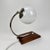 Art Deco Wood and White Glass Table Lamp, 1940s For Sale - Image 6 of 7