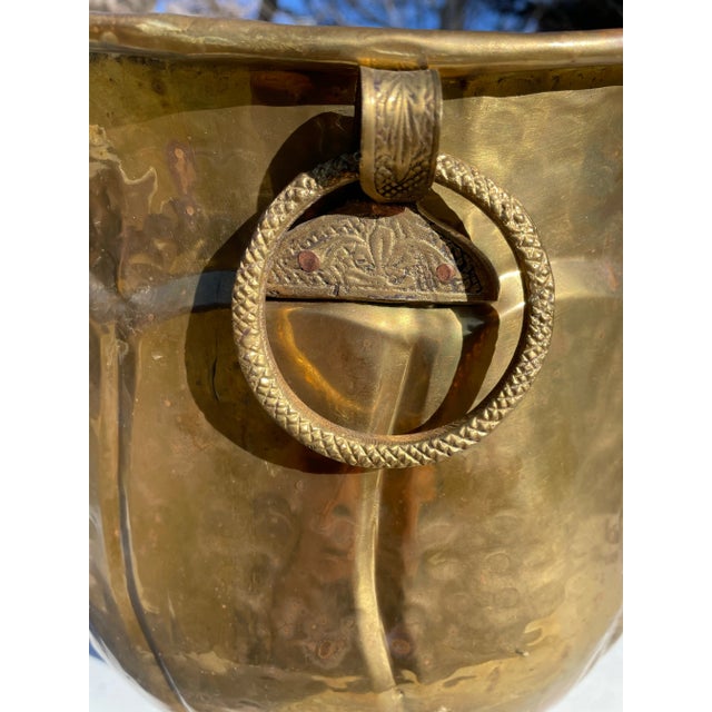 Mid 20th Century Vintage Hammered Brass Decorative Urn For Sale - Image 5 of 9