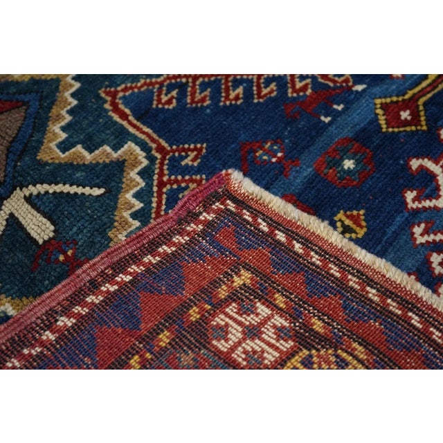 Blue Antique Kazak Rug 5'7'' X 11'11'' For Sale - Image 8 of 9