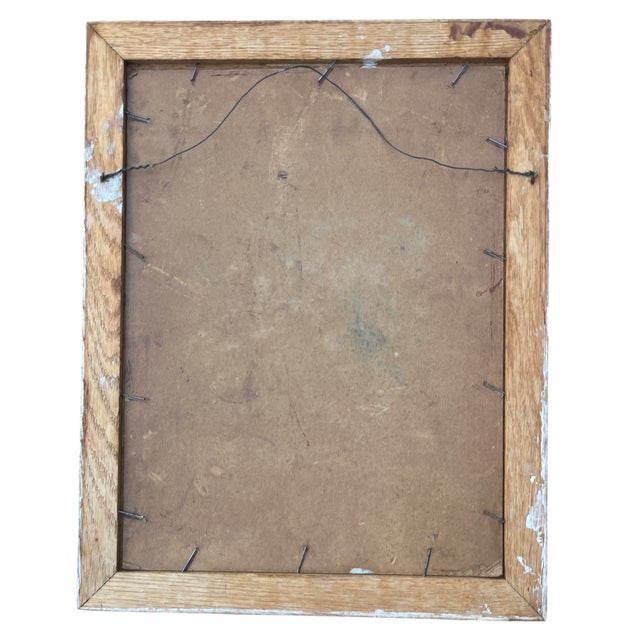 Vintage Florida Spring Landscape Painting in the Highwaymen Style in Pickled Cerused Wood Frame, Mid-20th Century For Sale - Image 9 of 9