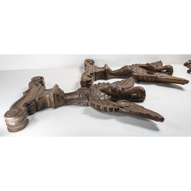 20th Century Pair of Architectural Swan Bird Form Table Legs in Black Forest Style For Sale - Image 12 of 13