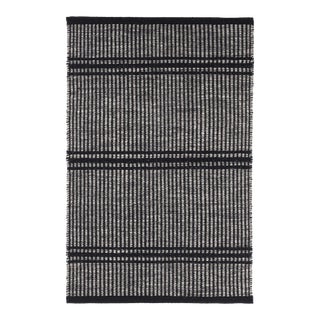 Dash & Albert by Annie Selke Malta Black Woven Wool Rug, 7' 6" x 9' 6" For Sale