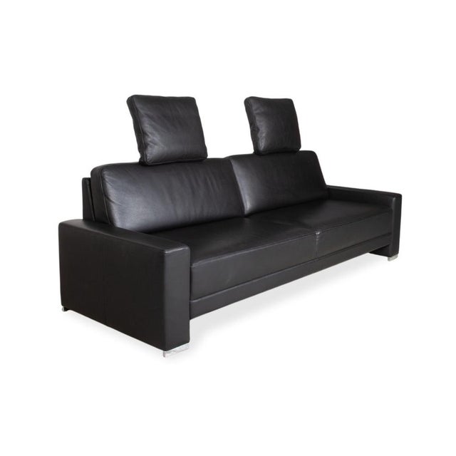 Alba 3-Seater Sofa in Black Leather from Brühl For Sale - Image 4 of 15