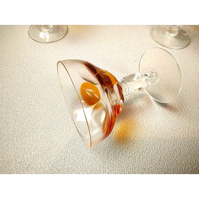Golden Honey Amber Liqueur Glasses, Set of 6 For Sale - Image 9 of 11