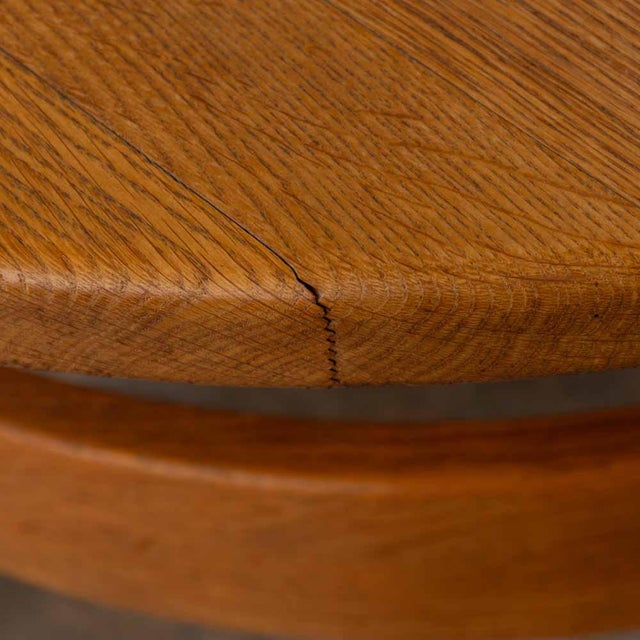 1950s French Solid Oak Coffee Table For Sale - Image 9 of 15
