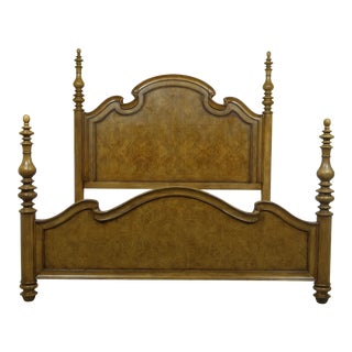 Thomasville King Size Walnut High Back Bed For Sale