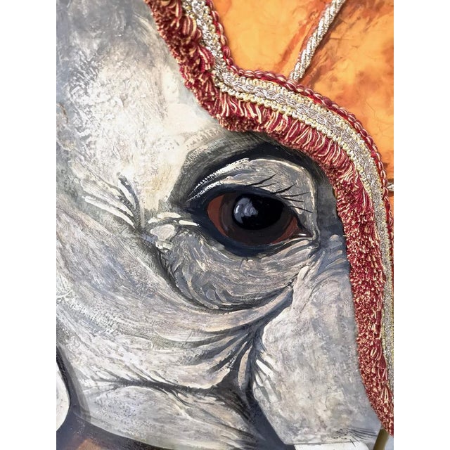 Postmodern 5-Panel Room Divider with Asiatic Elephants from Doro, Italy, 1980s For Sale - Image 10 of 17