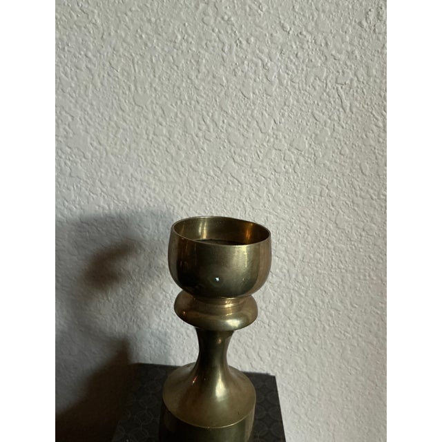Mid 20th Century Vintage Brass Sculptural Chalice For Sale - Image 5 of 6