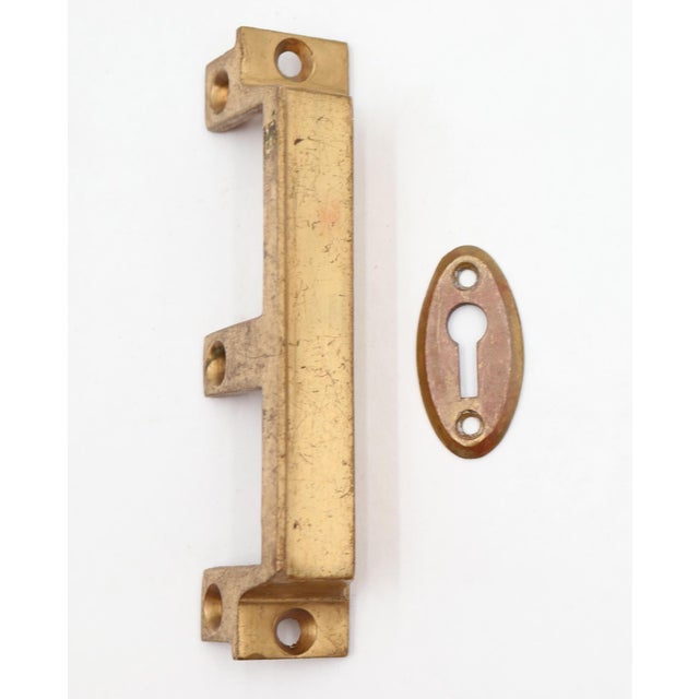 Antique Norwalk Solid Brass Door Rim Lock & Knob For Sale - Image 6 of 7