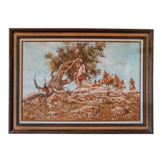 1950s Original Rex Dawson Western Oil Painting For Sale