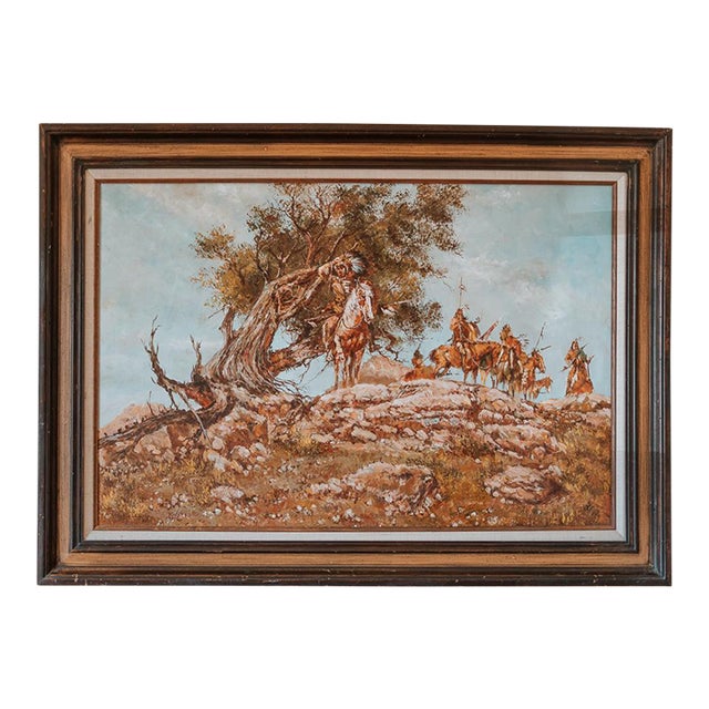 1950s Original Rex Dawson Western Oil Painting For Sale