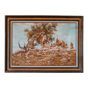 1950s Original Rex Dawson Western Oil Painting