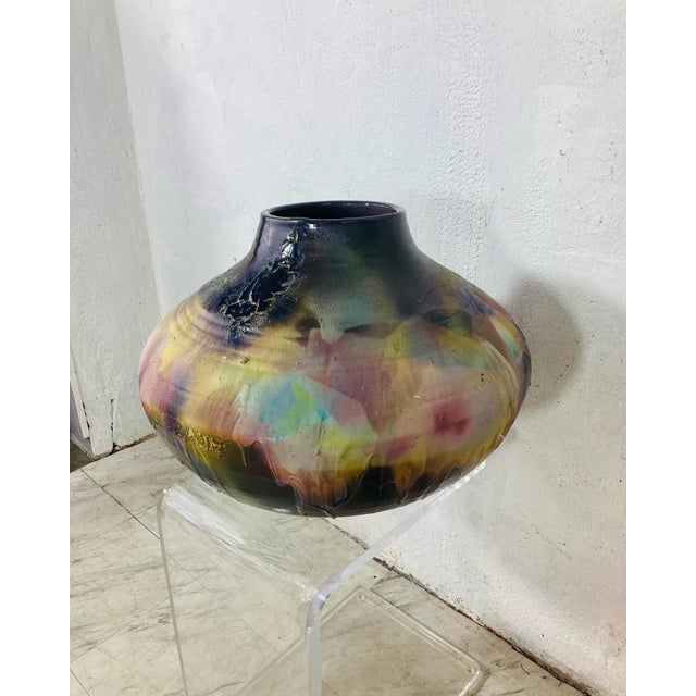 Giant Raku Pottery Vessel For Sale - Image 10 of 10