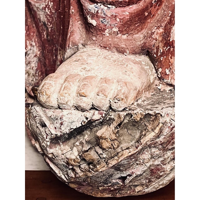 18th Century Monumental Chinese Polychromed Seated Guanyin Statute For Sale - Image 11 of 11