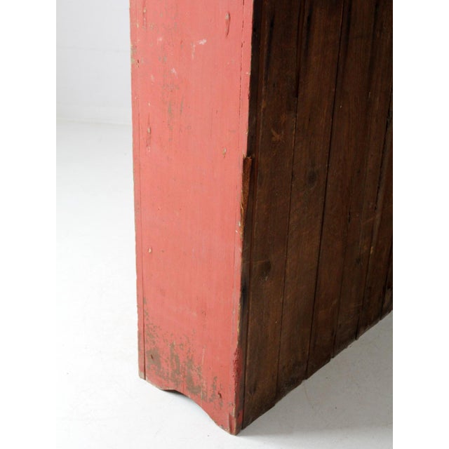 Antique Primitive Painted Wood Cabinet For Sale - Image 4 of 11