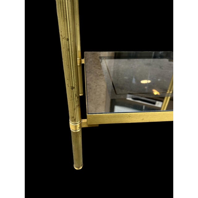 Brown Brass Side Table, 1970s For Sale - Image 8 of 9