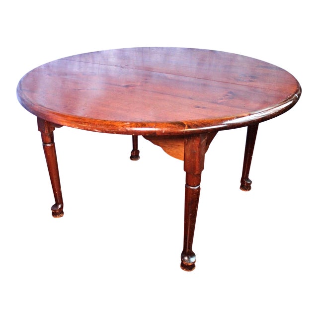 Antique Queen Anne Style Round Extension Dining Table Chairish