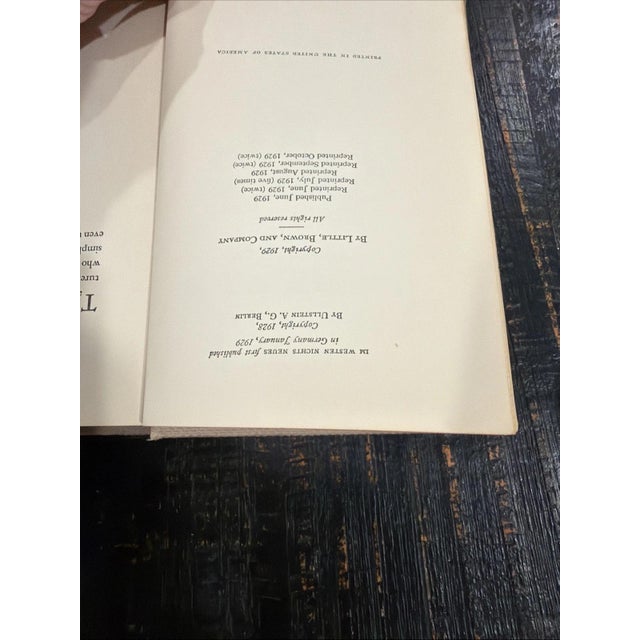 Contemporary Vintage 1st Edition of Erich Maria Remarque All Quiet on the Western Front 1929 For Sale - Image 3 of 6