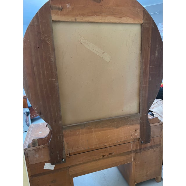 Vintage Art Deco Waterfall Makeup Vanity With Storage & Mirror Chairish